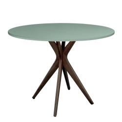 JUBI Round Dining Table diam. 90cm Sage Green | Walnut Legs
