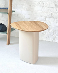 Table Basse Cells Mini 50x50xH50cm Beige Brun Bois de Frêne