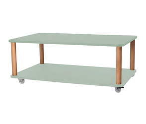 ASHME Coffee Table with Wheels 64x105cm Sage Green