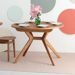 Ronde uitschuifbare eettafel 120 cm Biju Eik