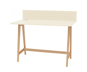 LUKA Ashwood Writing Desk 110x50cm Chalk White