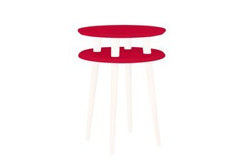 Table d'appoint UFO diam. 45cm x hauteur 61cm - Pieds rouges / blancs