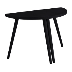 Halfmaan uitschuifbare tafel MAWI diameter 120 cm Zwart gebeitst essen