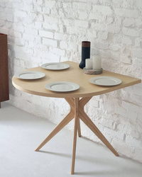 Table Demi Ovale en Bois JUBI 90x90cm Frêne