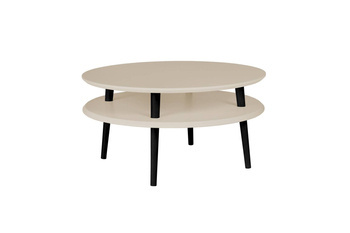 UFO Coffee Table Diam 70cm x Height 35cm Brown Beige Black Legs