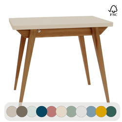 ENVELOPE Table à manger extensible 90x65cm Chêne blanc crayeux