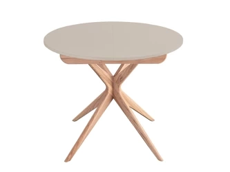 Ronde Uitschuifbare Eettafel JUBI 90cm Bruin Beige