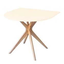 JUBI Halve Ovale Eettafel 90x90cm Krijtwit