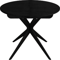 Round extendable dining table Jubi 90cm black stained ash
