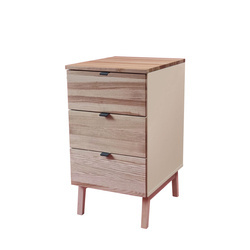 LUKA 3-Drawer Desk Cabinet W41xD50cm Ash Top Brown Beige