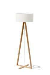 TALES Ashwood Floor Lamp - White Lampshade / Red