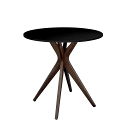 JUBI Ronde Eettafel Ø 60 cm Zwart | Walnootpooten