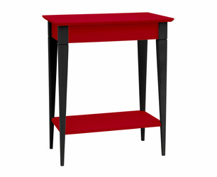 MIMO Console Table 65x35cm - Black Legs / Red