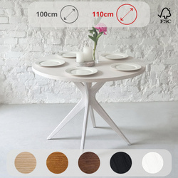 JUBI BOLD Ronde Eettafel 110cm Witte Essenhout