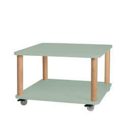 ASHME Coffee Table with Wheels 64x64cm Sage Green