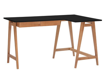 LUKA Hoekbureau B 135cm x D 85cm Zwarte Eiken Rechterkant