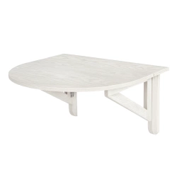 Halbovaler klappbarer Wandtisch KLAPP 65×70 cm weiß gebeizte Esche
