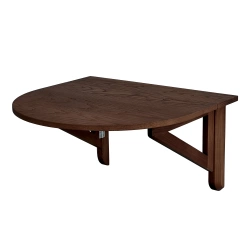 Half Oval Drop Down Wall Table KLAPP 65x70cm Walnut