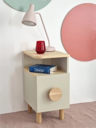 Table de nuit étroite avec tiroir DABI MINI Droite Blanc Craie