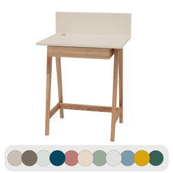 LUKA Ashwood Writing Desk 65x50cm with Drawer / Brown Beige