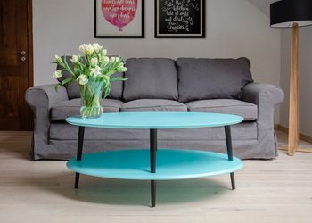OVO low Coffee Table W 110 x D 70cm OVO low Coffee Table W 110 x D 70cm Turquoise, Black Legs- Turquoise | Black Legs