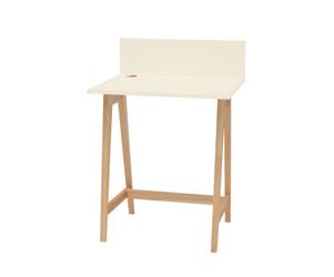 LUKA Ashwood Writing Desk 65x50cm Chalk White