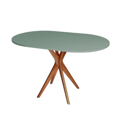 JUBI Racetrack Ovale Tafel 75x100cm Eiken Salie Groen