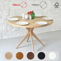 JUBI BOLD Round Dining Table, Ashwwood, diam 100cm or 110cm