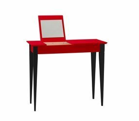 MIMO Coiffeuse avec miroir - 65x35cm Pieds noirs / Rouge