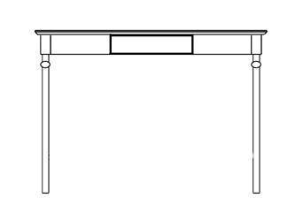 MAMO Writing Desk 105x40 cm – White Legs / Chalk