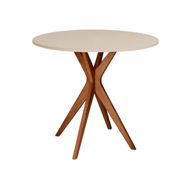 JUBI Round Dining Table diam. 80cm Oak Brown Beige