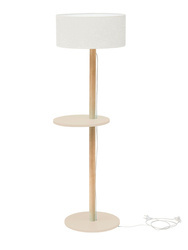 Lampadaire UFO 45x150cm Marron Beige / Abat-jour blanc