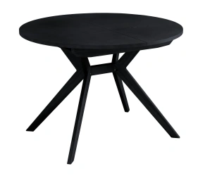Round extendable dining table 110cm Biju Black Stained Ash