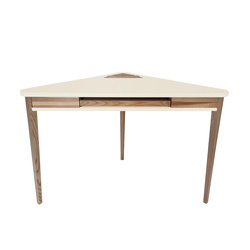 ASHME Eckschreibtisch 114x85x85cm - Perlweiß