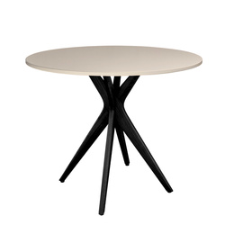 JUBI Ronde Eettafel Ø 80 cm Bruin Beige | Zwarte poten