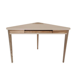 ASHME Corner Desk 114x85x85cm - Brown Beige