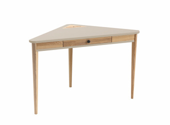 ASHME Corner Desk 114x85x85cm - Brown Beige