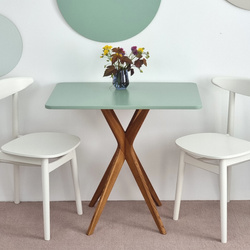 Table à manger rectangulaire JUBI 55x80 cm Chêne Vert Sauge