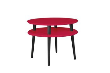 Table basse UFO diam. 57cm x H 45cm - Rouge / Pieds noirs