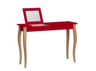 LILLO Coiffeuse avec miroir - 105x35cm Rouge