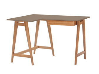 LUKA Corner Desk W115cm x D85cm Beaver Brown Oak Left Side