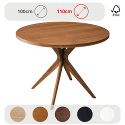 JUBI BOLD Round Dining Table 110cm Oak