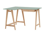 LUKA Corner Desk W115 x D85cm, Left Side, Sage Green, Ashwood