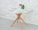 JUBI Halve Ovale Eettafel 80x80cm Wit