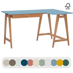 LUKA Hoekbureau B 135 cm x D 85 cm Poederblauw Eik Rechterzijde