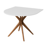 JUBI Halve Ovale Eettafel 90x90cm Eik Parel Grijs