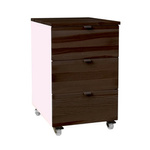 LUKA Storage Cabinet with Wheels W41xD50cm Walnut Powder Pink
