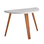 Uitschuifbare halve maan tafel MAWI diameter 110 cm, Parel Grijs, eiken