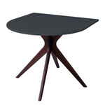 JUBI Halve Ovale Eettafel 90x90cm Okkernoot Grafiet