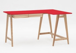 LUKA Ashwood Corner Desk W 135cm x D 85cm / Red Right Side